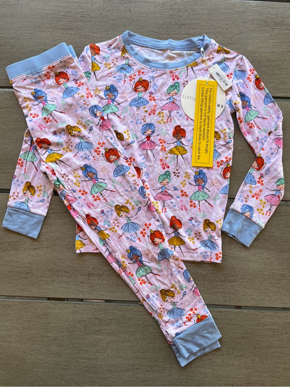 NWT Little Sleepies Pink Prima Ballerina Print Pajama Set